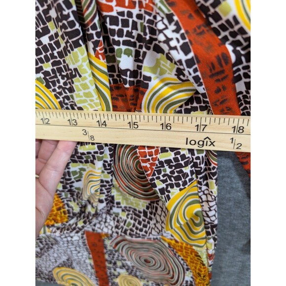 Michelle Thomas Blouse 3/4 Sleeve Geometric Pattern Multicolor Womans Size Large - Picture 10 of 13